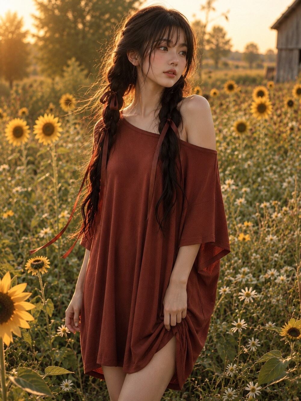 Fallen Leaves & Forest Wanders Ultra slouchy drapey tunic 4x